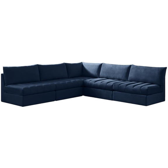 Meridian Furniture Jacob Navy Velvet Modular Sectional