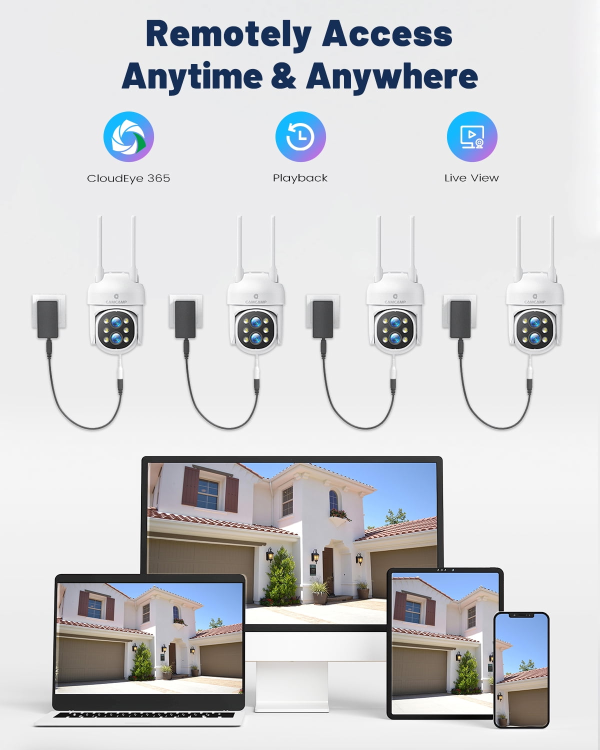 Toguard SC37 10CH Wired Security Camera System Outdoor with 500G Hard Drive, 2K 10.1" LCD NVR Monitor, 4pcs 1080P PTZ IP Security Surveillance Cameras Dual Lens, Wireless WiFi Sigal