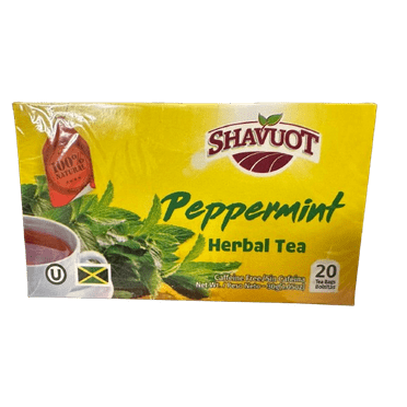 Shavuot Kosher Peppermint Caffeine Free Herbal Tea (20bags)-3-Pack