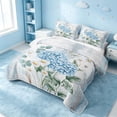 thumbnail image 3 of Erosebridal Botanical Flower Quilt Full, Cute Blossom Full Bedspread Sets, Gray Reversible, Soft Blue White, 3-Piece (1 Coverlet and 2 Pillowcases), 3 of 7