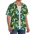 thumbnail image 2 of Balery tropical butterflies and plants Pattern Men's Casual Button Down Shirt Short Sleeve Textured Summer Cuban Beach Shirts-3X-Large, 2 of 5