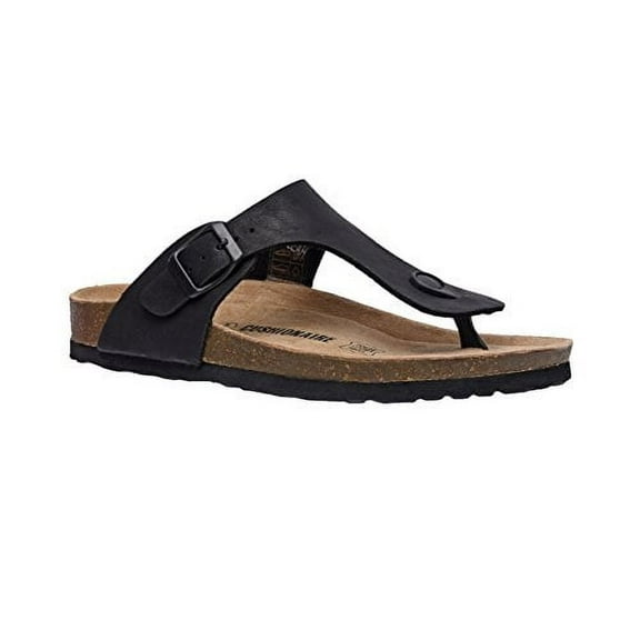 CUSHIONAIRE Women's Leah Cork Footbed Sandal with Comfort