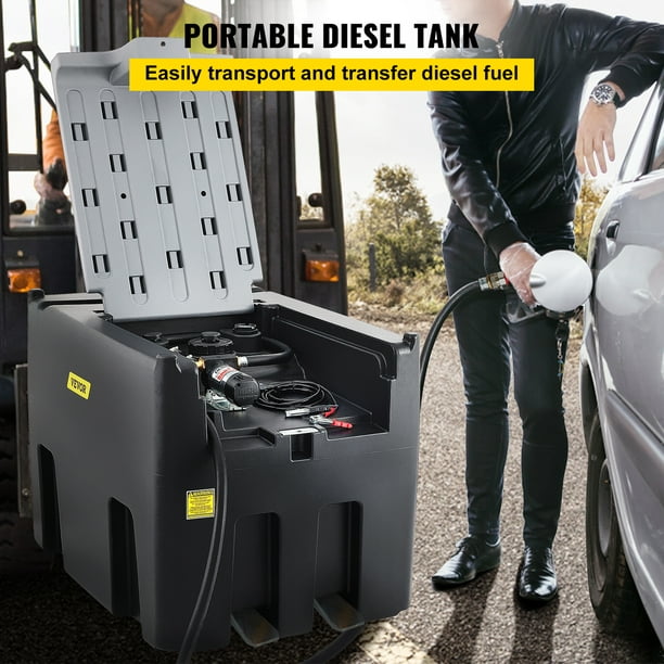 VEVOR Réservoir diesel portable, capacité de 120 litres, réservoir de  carburant diesel avec pompe de transfert électrique de 12 V, réservoir de  transfert diesel en polyéthylène pour un transport facile du carburant,  noir : : Auto