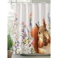 thumbnail image 2 of Fsddascl Fall Squirrel Shower Curtain Set - Small 36" x 72" Washable Bathtub Curtain with 12 Hooks, Botanical Watercolor Flower Leaf Plant Waterproof Fabric Stall Shower Curtains for Bathroom/Bathtub, 2 of 6
