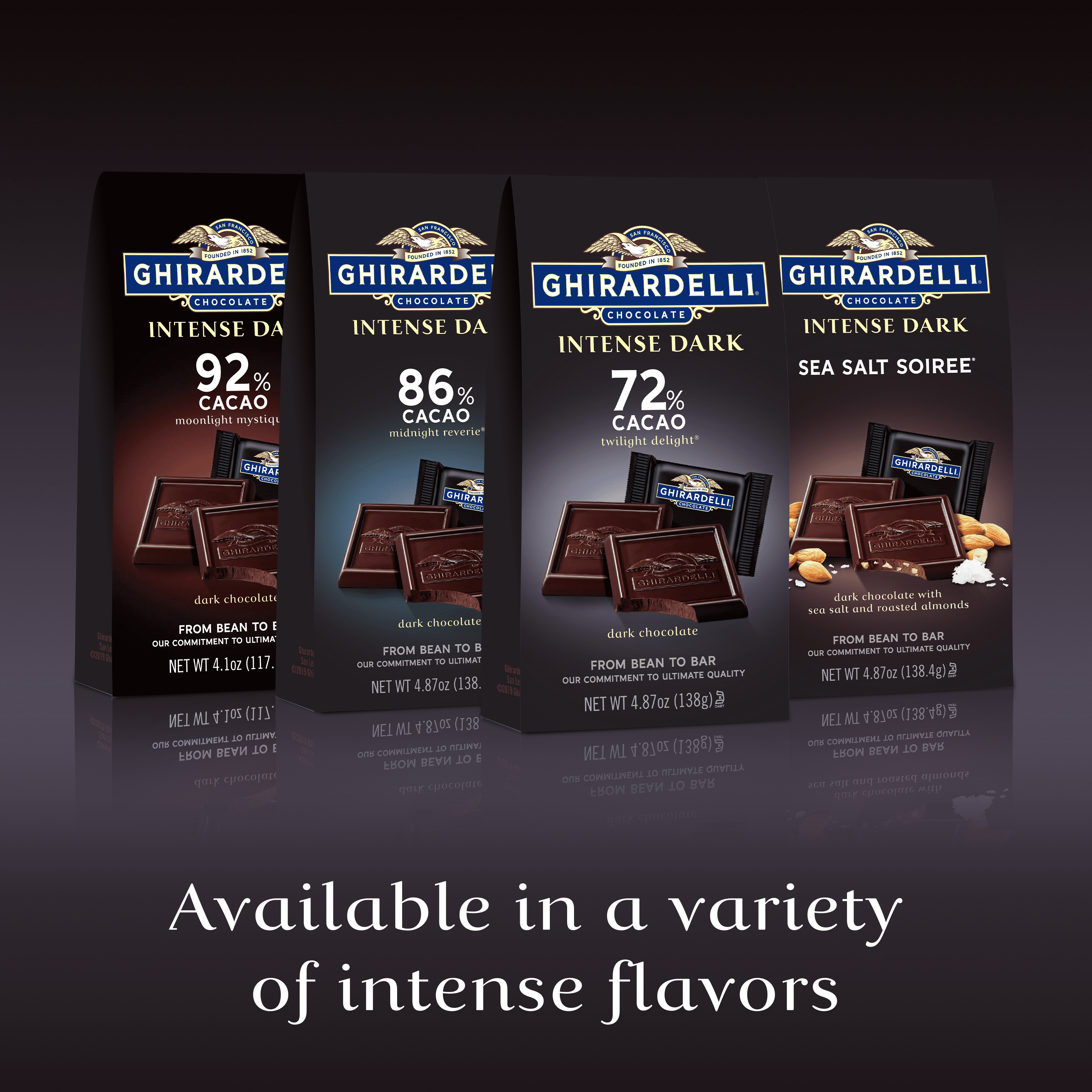 Ghirardelli Intense Dark Chocolate Squares - 72% Cacao – 4.87 oz.