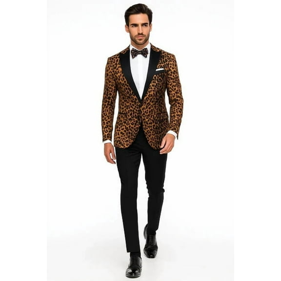 Wild Style Brown Leopard Blazer – Animal Print Party and Fashion Wear
