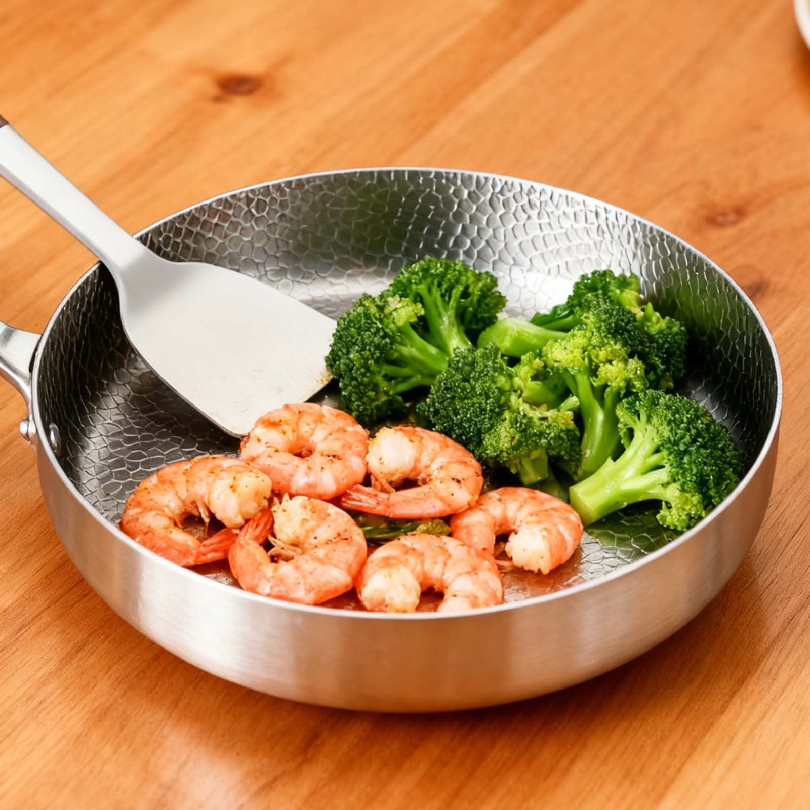 Titanium Non Stick Frying Pan, Advanced Scratch Resistant Cookware Without Coating, Ultra-Durable Pure Nonstick Skillet with Lid,Compatible for Gas Ceramic & Electric Cooktops