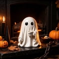 thumbnail image 5 of 3.94 Inch Cute Ghost Figurine Holding Coffee Cup, Resin Spooky Ghost Shaped Ornament for Halloween Coffee Station Kitchen Bar Tabletop Decor, 5 of 8