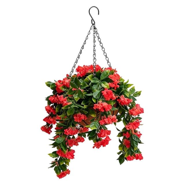 YWIYIUD 1PC Artifical Hanging Flowers for Outdoors UVResistant andWaterproof Artifical HangingBaskets for Outdoor Decor Garden Porch Window Box Home Wedding Decor