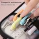 thumbnail image 3 of KAIYANG Estuche para lápices y bolígrafos de malla con cremallera, transparente, para maquillaje, color morado, 3 of 5