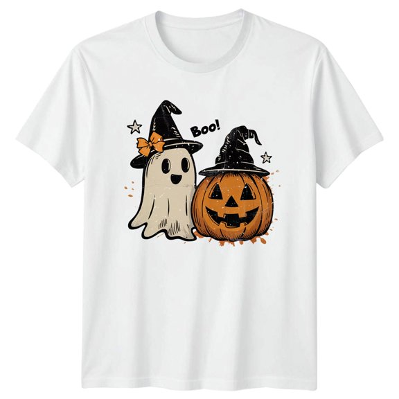 Women Men Boo Ghost Pumpkin Witch Halloween T-Shirt