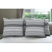 Grey Decorative Throw Pillow Case Pack Of 4, Nordic Snowflake Knit Patterns Scandinavian Motifs Traditional And Modern Print, Cushion Cover For Couch Living Room Car, 18", Grey White