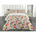 thumbnail image 3 of Ambesonne Geometric Quilted Bedspread Set 3 Pcs, Doodle Rainbow Style, Queen Size, Multicolor, 3 of 5