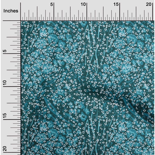 oneOone Tissu Polyester Lycra Bleu Sarcelle Peau d'Animal Léopard Matériel de Robe Tissu Imprimé Tissu au Mètre 56 Pouces de Large