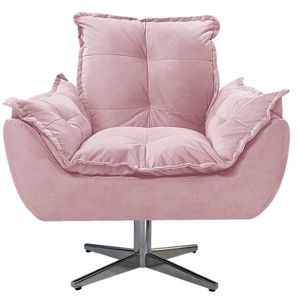 Sillón Odette B base de metal - Rosa claro WEIK Odette