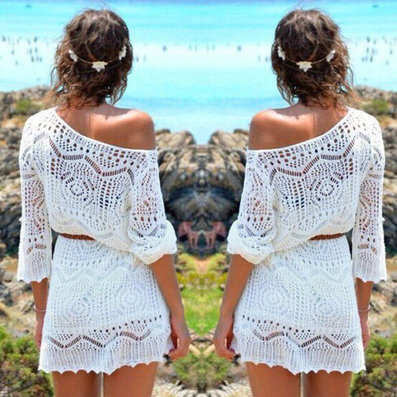 Bsubseach Cache-maillot Crochet Femme - Tunique Plage Sexy été Polyester Lavage Main