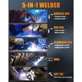 thumbnail image 2 of Máquina de Soldadura MIG AZZUNO 110V/220V, 155Amp 5 en 1 Gas MIG/MIG de Aluminio/MIG sin Gas con Flux/LIFT TIG/Soldadura con Electrodo, Soldadora Mejorada con Alimentador de Alambre, 2 of 6