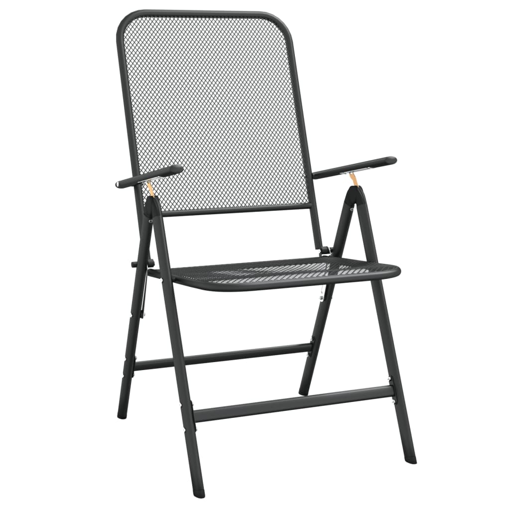 vidaXL Outdoor Seating Adult Modern Iron Indoor Patio Waterproof Folding & Stacking Chairs, Multicolor (Set of 2)