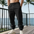 thumbnail image 4 of Gytharion Mens Cargo Sweatpants Fashion Casual Solid Drawstring Elastic Waist Joggers Plus Size Loose Comfy Multi-Pocket Cinch Bottom Athletic Pants for Men, 4 of 9
