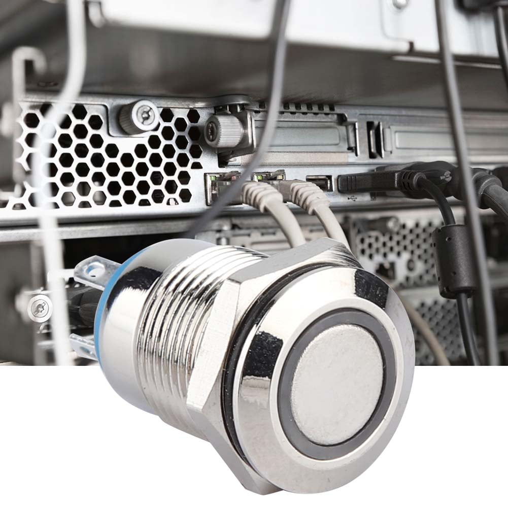 LED Push Button Switch, 4Pin Flat Head 24V Momentary Push Button Switch, 12mm 50pcs Auto Reset