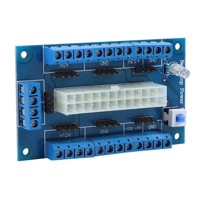 Módulo de Fuente de Alimentació Atx de 24 Pines, Conector ATX, Adaptador para Computadora PC, Contruptor de Bloqueo, Bloque de Terminales de Tornillo de 24 Amperios,