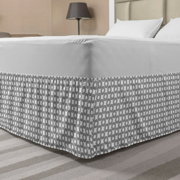 Geometric Circle Bed Skirt Vinyl Records Inspired Concentric Rings Curve Grids Artwork Print Elastic Bedskirt Dust Ruffle Wrap Around For Bedding Decor 4 Sizes Black Grey By Ambesonne Walmart Com Walmart Com