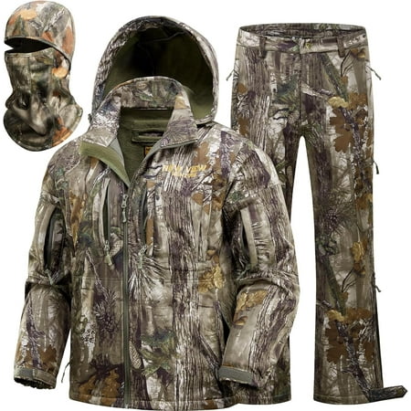 NEW VIEW Camo Hunting Clothes for Men Winter Warm Hunting Jacket and Pants Fleece Lined Hunting Suit for Deer Duck Bow Hunts