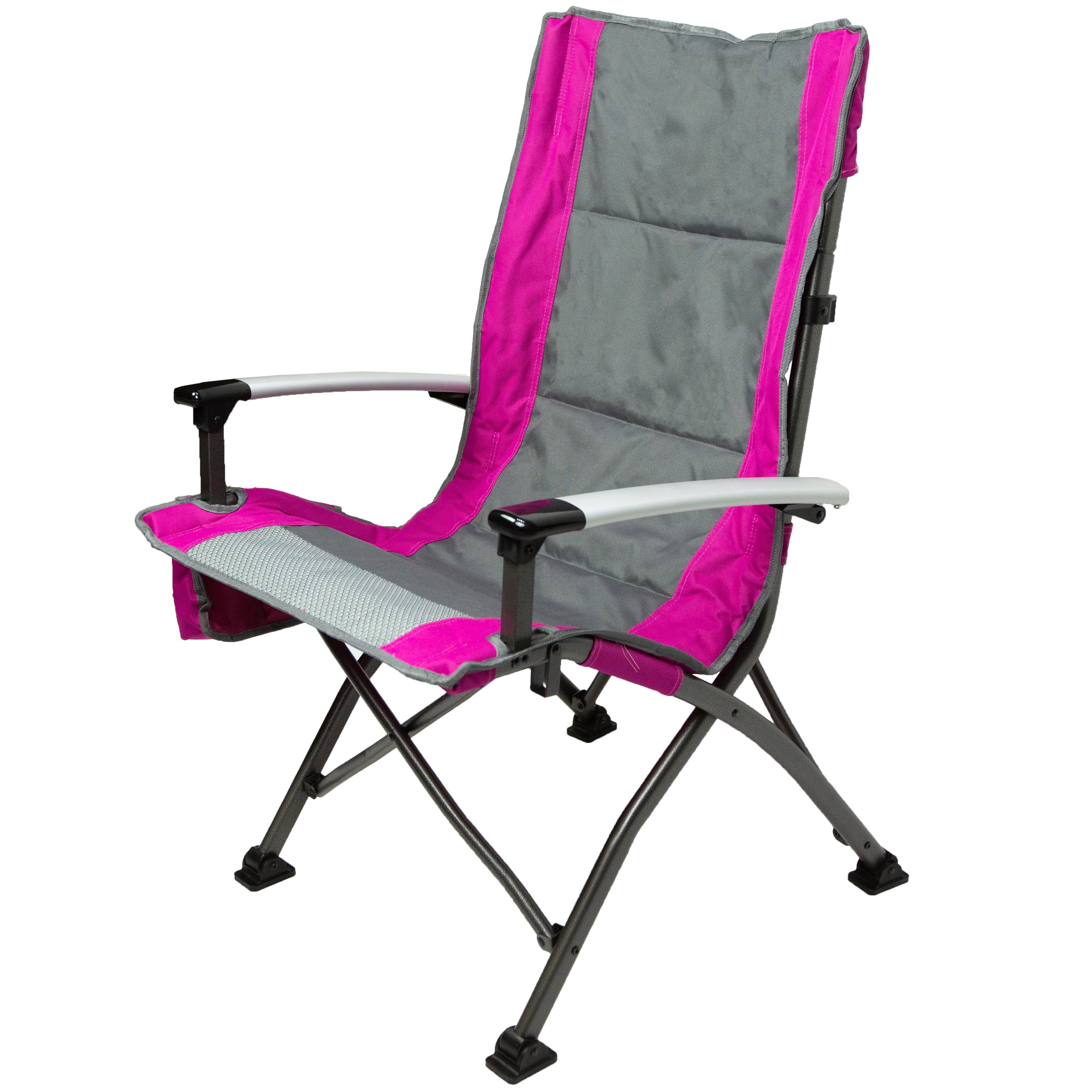 Ozark Trail High Back Camping Chair, Pink with Cupholder, Pocket, and  Headrest, Adult