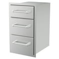 thumbnail image 4 of Spire Stainless Steel Built-in Vertical Triple Drawers, 6" H + 10" H + 10" H, Perfect for Outdoor Cooking & Kitchens, BBQ, & Grill Islands, 780-0016C, 4 of 8