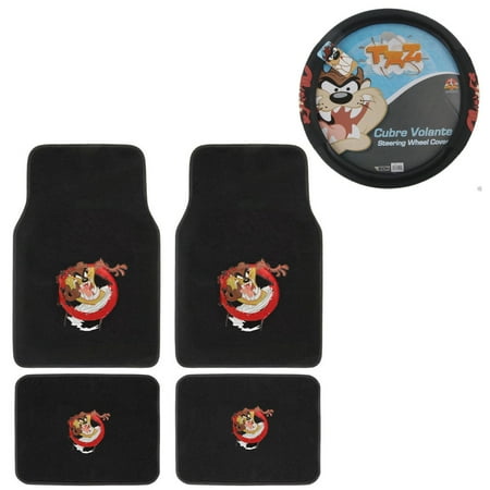 Taz Tasmanian Devil 4 Carpet Floor Mats And Wheel Cover Walmart Com