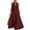 Wine, variant on Summer Women's Casual Sleeveless Loose Flowy A-line Solid Color V-neck Dress Black L