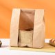 thumbnail image 1 of Bolsa de papel Kraft para embalaje de alimentos, bolsa de pan con ventana, bolsa de papel para pan, bolsa de comida Kraft, 10 Uds., 1 of 5