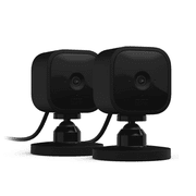B Mini - Compact indoor plug-in smart security camera, 1080p HD video, night vision, motion detection, two-way audio, easy set up, Works with Alexa - 2 cameras (Black)