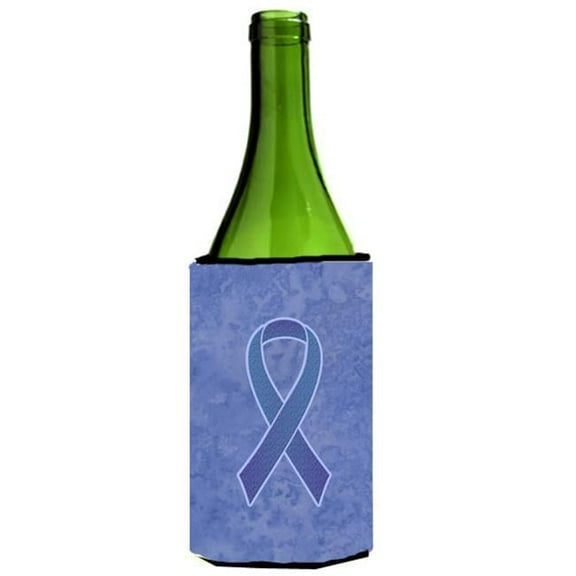 Periwinkle Blue Ribbon for Esophageal and Stomach Cancer Awareness Wine bottle sleeve Hugger  24 Oz.