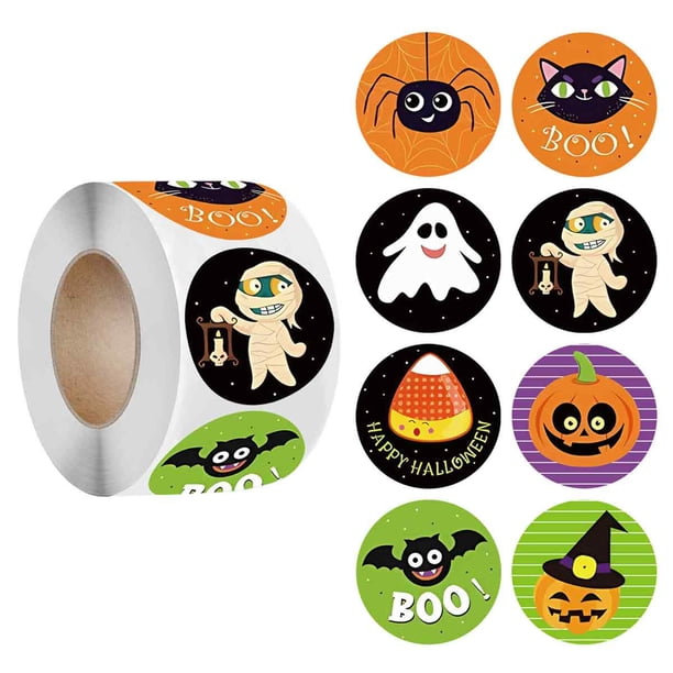 500 pegatinas de Halloween para niños, pegatinas para bolsas de golosinas, pegatinas de calabaza, araña y murciélago para Halloween, pegatinas navideñas, pegatinas de Halloween para adultos, 8