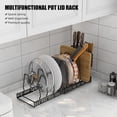 thumbnail image 4 of Arealer Porte-Plat Extensible avec Porte-Chopper de Cuisine Compartiments Réglables Cuisine Rangement Garde-Manger Table en Acier Inoxydable Organisateur Noir, 4 of 7