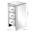 thumbnail image 6 of Tcbosik Mirrored 3-Drawer Nightstand - Elegant Silver Storage Bedside Table with Crystal Knobs, Easy Assembly, 11.81"L x 11.81"W x 23.62"H, 6 of 10