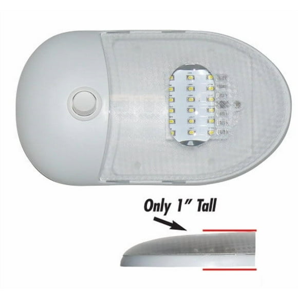 Valterra Dome Light - LED DG65429VP Diamond Group; 5500 Kelvin; Surface Mount; Daylight White; White Housing; Easy 2 Wire Installation