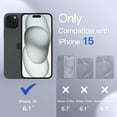 thumbnail image 2 of JETech Matte Case for iPhone 15 6.1-Inch, Shockproof Military Grade Drop Protection, Frosted Translucent Back Phone Cover, Anti-Fingerprint (Black), 2 of 5