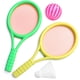thumbnail image 2 of 1 juego de raqueta de tenis, juguetes para exteriores, accesorios de plástico para hacer ejercicio, accesorios para niños y niñas con 2 pelotas de colores aleatorios., 2 of 6