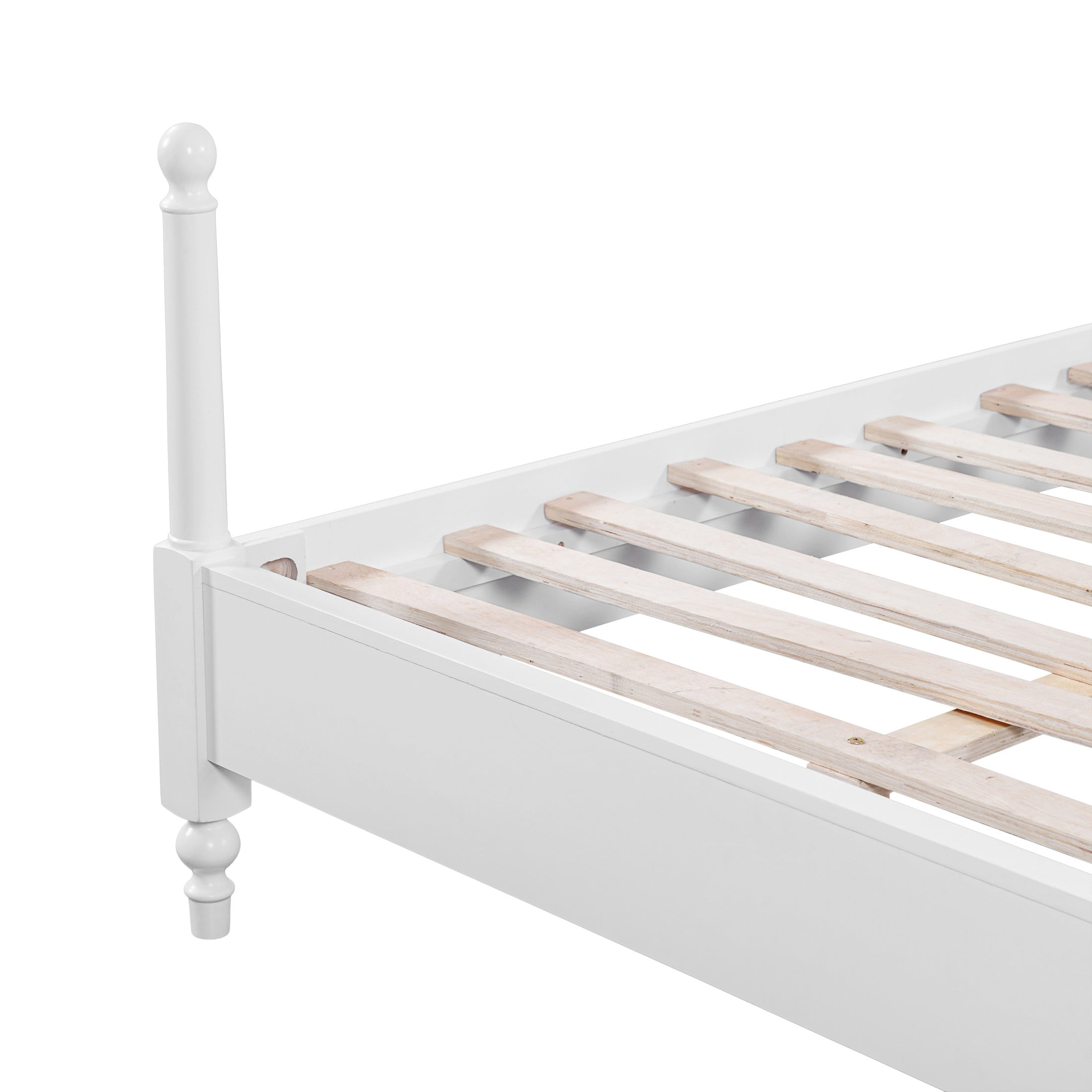 Christopher Knight Home Traditional Solid Wood Post Bed Frame with Arched Headboard, Queen, White