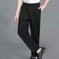 thumbnail image 4 of Skymirror Chef Pants Unisex Loose Elastic Waist Soft Breathable Pockets Stretchy Service Cook Restaurant Uniform Waiter Secure Trousers, 4 of 8