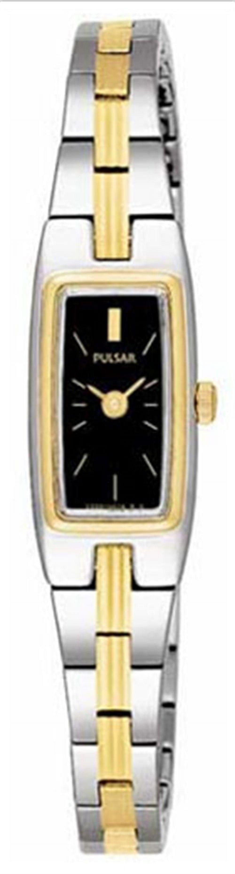 Women's Crystal Leather Cuff w/ Steel Chain Watch, Black