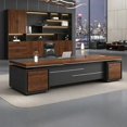 thumbnail image 3 of Conference Shaped Office Desk Wood Vanity Mid Century Modern Computer Desks Long Conference Mesa Escritorio Office Furniture My Lux Decor Round, 3 of 33