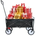 thumbnail image 5 of Collapsible Rolling Wagon Utility Cart w/ Wheels, 40.5"x21"x46.5" Folding Utility Canopy Wagon w/Adjustable Handle, 2 Mesh Cup Holders, for Outdoor, Beaches, Gardens, Parks, Shopping, S10483, 5 of 8