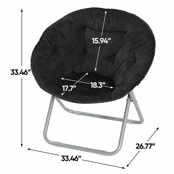 Wubio Moon Chair Seat Stool Saucer Soft Folding Home Living Room Sofa Black Cozy Chair