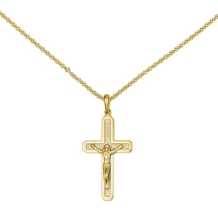 14kt Yellow Gold Polished Crucifix Pendant