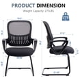 thumbnail image 5 of YYAo Mesh Task Chair with Comfy Arms and Lumbar Support, Office Chair Ergonomic Desk Chair with No Wheels for Home Conference Room, Bedroom, Home Office, Living Room, Black, 5 of 5