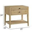 thumbnail image 5 of JERFIT 1-Drawer Nightstand, No Assembly Required Bedside Table with Pull-Out Tray & Open Shelf, Farmhouse Rustic Wood End Table for Bedroom, Natural, 5 of 9