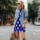thumbnail image 4 of Balery Navy And White Polka Dot Vestidos de verano para mujer con estampado: vestido holgado sin mangas, vestido playero informal y cómodo para días calurosos., 4 of 7
